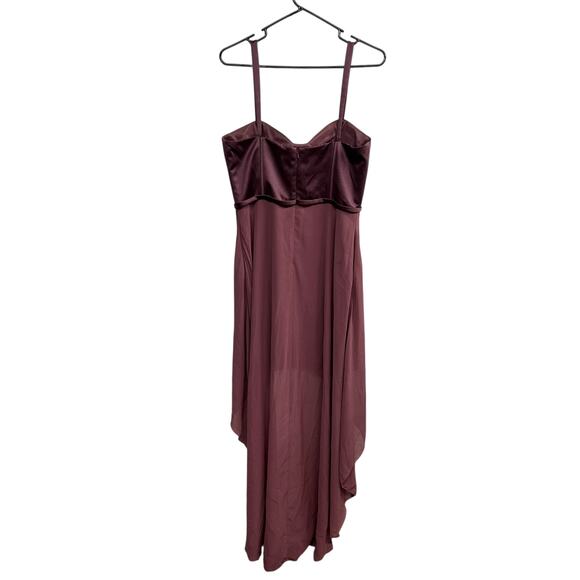 Romantic Glam Hi‎ Low Dress DB Studio Satin Bodice Chianti Dark Feminine Size 12 - Picture 5 of 9
